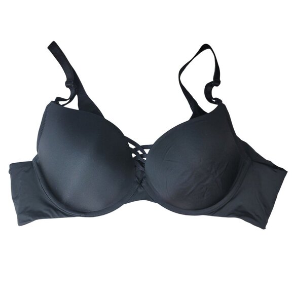 Torrid Curve Push Up Bra Black 44B Underwire Adj Seamless Crisscross XO Plunge - Picture 1 of 9